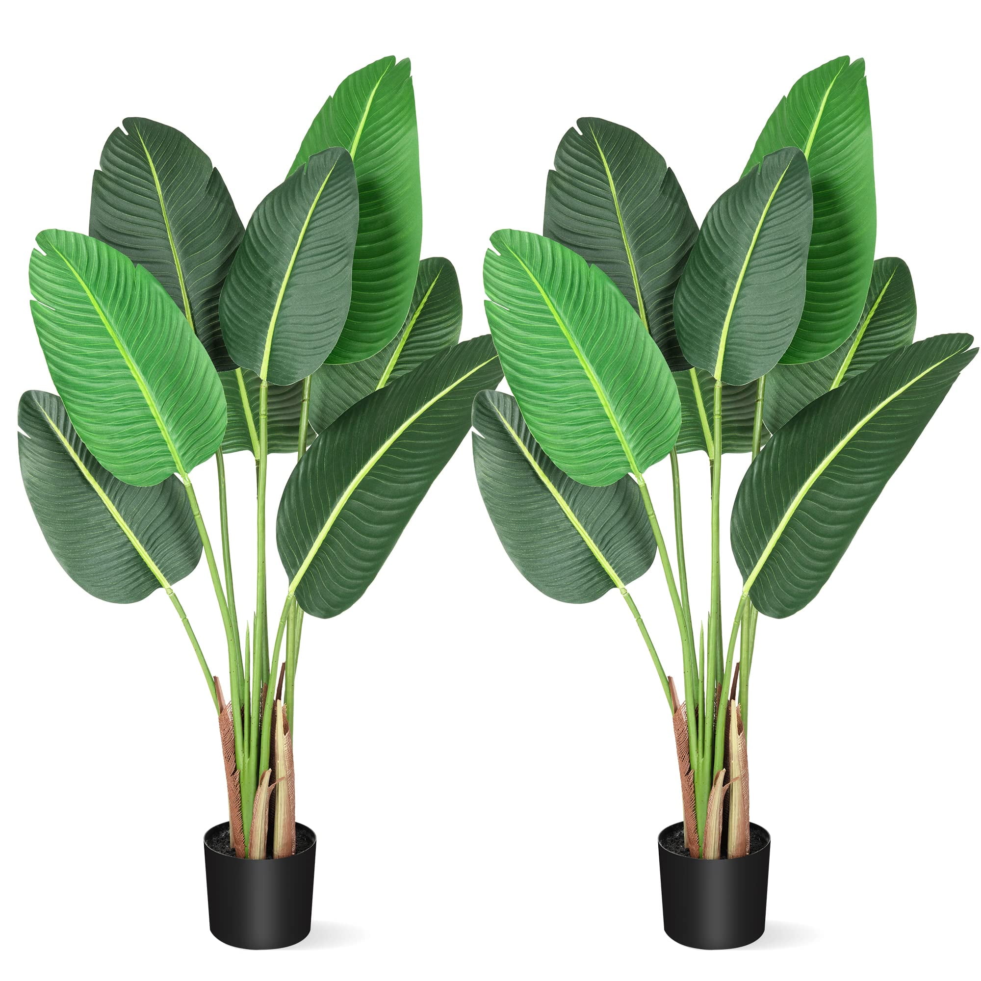 Oyang Artificial Tree Set of 2, 48" Artificial Tree Bird of Paradise