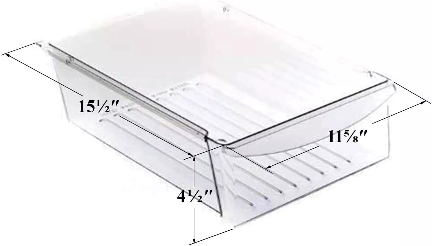 240530811 Refrigerator Meat Cripser Pan Compatible with Frigidaire Kenmore Refrigerator -Replaces 240530801, 240530813,240354201(15.7 * 11.6 * 4.3 INCH)