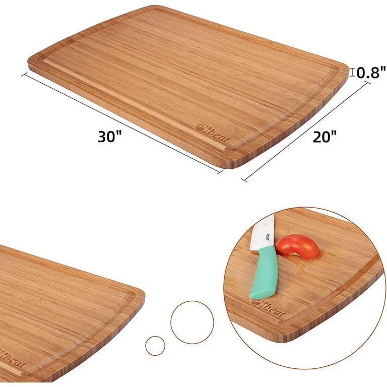 30 x 20 inch Massive XXXL Extra Large Bamboo Cutting Board – Wooden Carving Board for Turkey, Meat, Vegetables, BBQ - Largest Wood Butcher Block Board