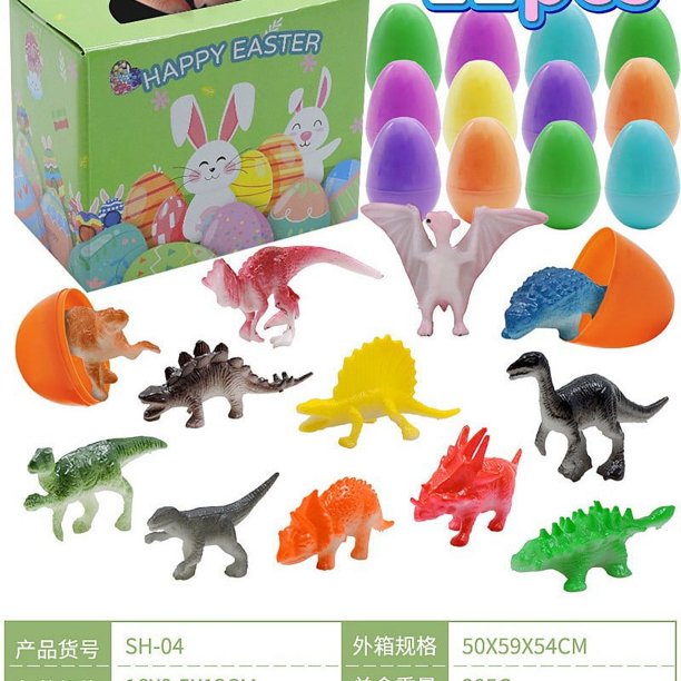 Nuevo juego de juguetes de recuerdo de fiesta DIY de huevo abierto de plástico pintado impreso con huevos de Pascua
