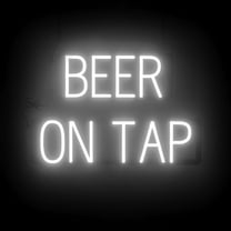 SpellBrite BEER ON TAP LED Sign for Business. 23.0" x 15.0" White BEER ON TAP Sign Has Neon Sign Look With Energy Efficient LED Light Source. Visible from 500  Feet, 8 Animation Settings.