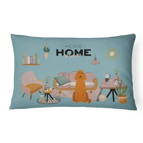 Irish Setter Sweet Home Canvas Fabric Decorative Pillow