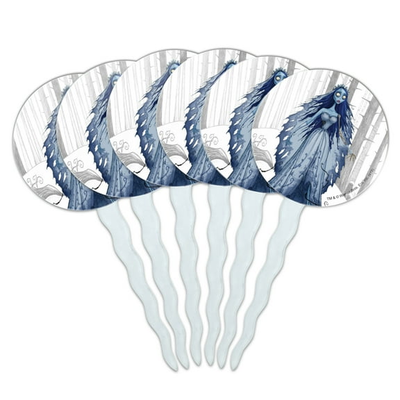 Corpse Bride Bride Cupcake Picks Toppers Decoration Set of 6