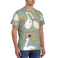 thumbnail image 4 of Yiaed Cute Farm Birds Print Mens Short Sleeve Tight Fit T-Shirt, Crewneck Casual Tee-Large, 4 of 5
