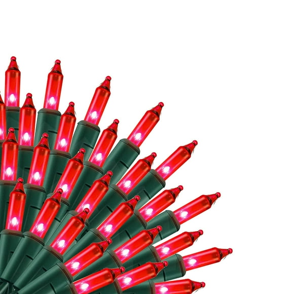 Cadena de luces Uptotop de 20 pies, 100 pulgadas, color rojo, impermeable, para exteriores