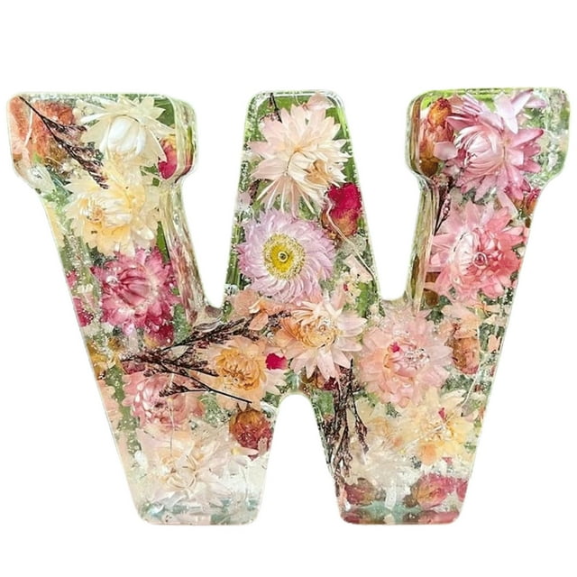 Plug-In Night Light With Floral And Letter Design Resin Home Decoration Gift 120 V AC