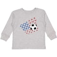 thumbnail image 3 of Inktastic Soccer Ball, Net with American Flag Colors Boys or Girls Long Sleeve Toddler T-Shirt, 3 of 5