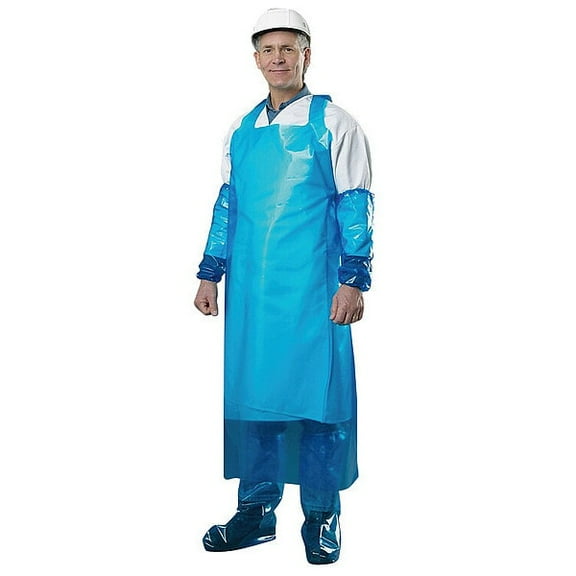 Polyco Apron, Polyolefin, Blue, 55 in, Universal 48500