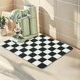 thumbnail image 4 of Diatomaceous Stone Dish Drying Mat, Checkered Quick Dry Dish Drying Mats for Kitchen Counter, Dishes, Cups, and Utensils Black 15.7*11.8 inch, 4 of 7