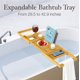 thumbnail image 3 of Bandeja para Tina Ajustable de bambú Plegable de Madera Accesorios de baño, 3 of 8