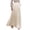Beige, variant on Women's High Waist Satin Maxi Skirt, Elegant Pleated A-Line Long Skirt with Elastic Waistband, Flowy Casual Midi Skirt for Daily Outings, Dates and Holiday Parties Beige L