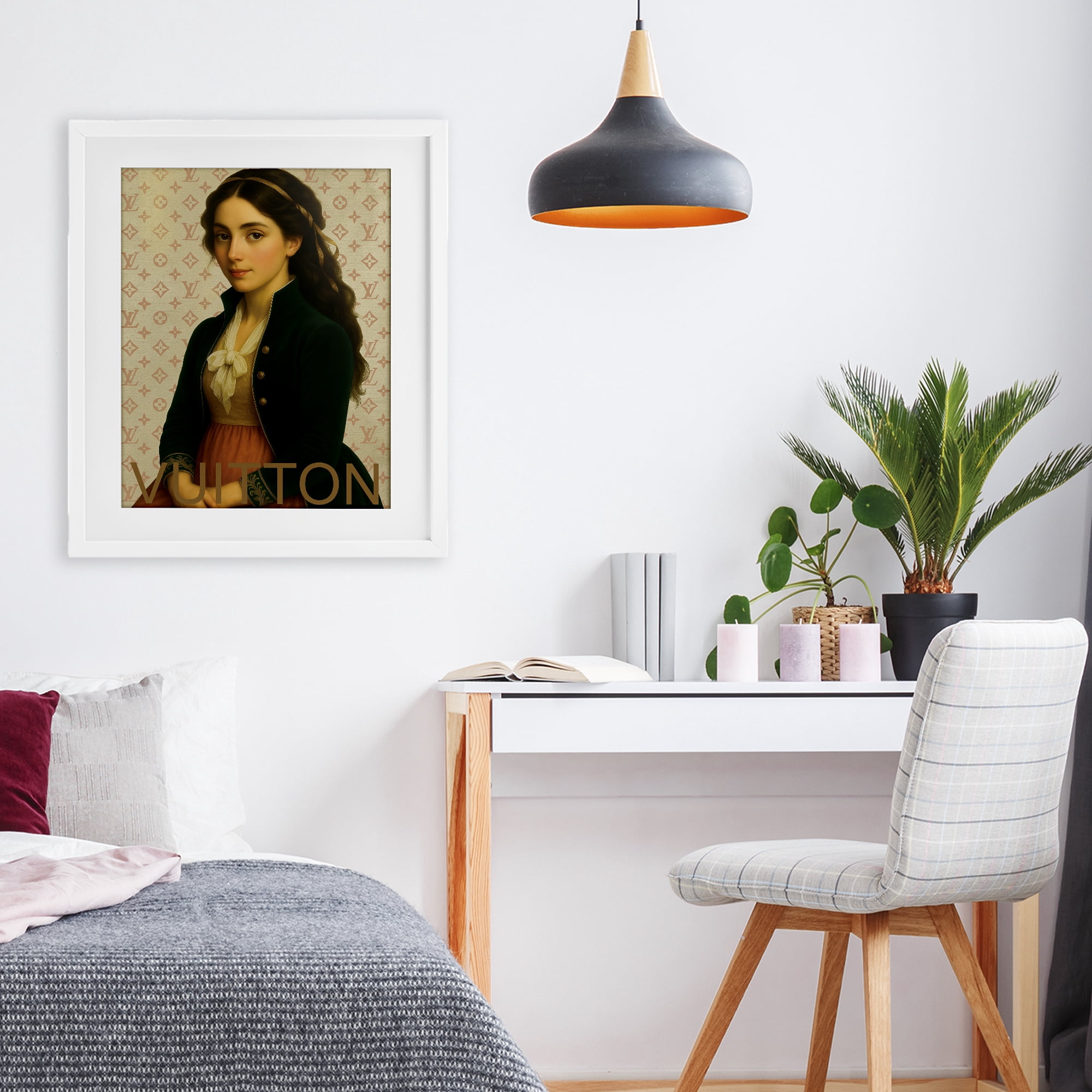 Stupell Industries Glam Gentlewoman in Spring White Framed Print Under Glass, design by Grotto Studios
