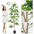 thumbnail image 3 of Rugerasy 5.9FT Artificial Schefflera Tree,Faux Trees Indoor With Planter,Fake Schefflera Tree With Natural Trunk And Realistic Leaves For Home Decor,180cm, 3 of 6