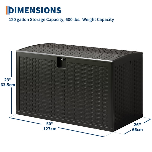 AKDSteel 120 Gallon Outdoor Storage Box Offers a Spacious Waterproof Solution For Keeping Patio And Deck Essentials Dry And Organized, Making It Perfect For Storing Cushions