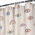 thumbnail image 3 of Brown Boho Eye and Rainbow Pattern Shower Curtain 36"x72" ,Bathroom Decorative Shower Curtains Set with 12 Hooks,Modern Waterproof Washable Shower Curtain, 3 of 6