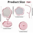 thumbnail image 2 of Flower Makeup Mirror Stand Makeup Mirror Flower Plastic Stand Mirror Portable Vintage for Bedroom Living Room and Minimal Spaces Room Decor Home Table Decorations 7.6x4.1 Inch Pink Pink, 2 of 9