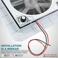 thumbnail image 7 of Hike Crew 11” White Manual RV Roof Vent Fan with 3 Speeds and LED Light, 7 of 7