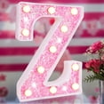 thumbnail image 1 of Lámpara Elnsivo LED con purpurina rosa con letras, funciona con pilas, 1 of 6