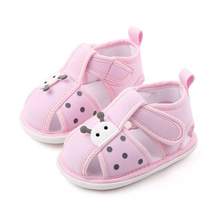 

Huilaibazo Baby Sandals Toddler Girls Casual Soft Cartoon Ladybird First Walkers Anti-slip Baby Shoes