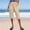 Khaki, variant on Drovellove Women's Plus Size High Waisted Cropped Pants with Elastic Waist and Pockets – Linen Blend Casual Trousers for Summer Lounging, Beach Days, or Warm-Weather Outings