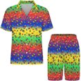 thumbnail image 2 of PRIYAL Mens Pajama Set Short Sleeve 2 PCS Sleepwear Soft Summer Button Down Loungewear Set Pj Set Casual Outfits, 2 of 9