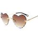thumbnail image 3 of de Sol Lentes de Corazón sin Montura Color Degradado Protección Solar Leonado Hugo gafas de sol para mujer, 3 of 6