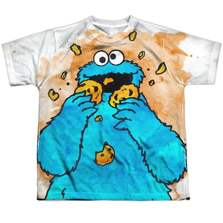 - sesame street tv show cookie monster crumbs boys youth front print t-shirt tee