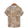 thumbnail image 2 of AHTJRT Stylish Men's Camouflage Print Button Down Short Sleeve Shirt Khaki S, 2 of 5
