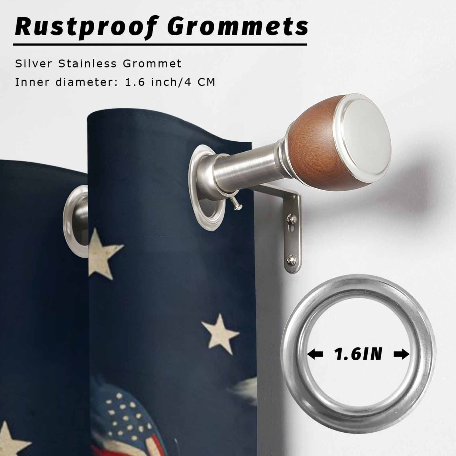 4th of July Outdoor Curtains for Patio, Independence Day Patriotic Butterfly American Flag Sunshade Privacy Drapes Grommet Waterproof Outside Curtains for Porch/Cabana/Balcony 54"x 108", 1 Panel