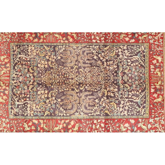 Ahgly Company Machine Washable Indoor Rectangle Traditional Fire Brick Red Area Rugs, 5' x 7'