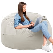 Oversized Bean Bag Chair, Beanbag for Adults, Comfy Refillable Single Sofa for Living Room, Bedroom, Dorm, Gray