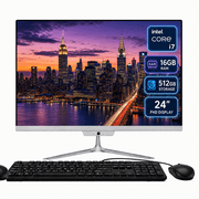 All-in-One Desktop Computer 24" FHD , Intel Core i7 up to 4.0 GHz 16GB RAM, 512GB SSD, Windows 10, Webcam, Includes Wired Keyboard and Mouse, White