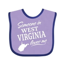 Inktastic Someone in West Virginia Loves Me Boys or Girls Baby Bib
