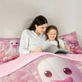 thumbnail image 4 of jejeloiu Cartoon Halloween Ghost Twin Bedding Sets 7-Piece,Kawaii Flower Daisy Bedding Comforter Set,Rustic Plant Floral Sheet Sets For Girls Teens,Lightweight Room Decor Reversible, 4 of 8