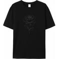 thumbnail image 1 of Camisetas para hombre, camiseta de algodón con cuello redondo y flores de rosas, manga corta para hombre, 1 of 8