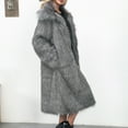 thumbnail image 6 of gbyLJF Women's Fuzzy Winter Coat Solid Color Faux Fur Fleece Open Front Long Cardigan Warm Outwear Jackets, 6 of 7