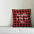 thumbnail image 2 of Creative Products Naughty Is The New Nice in Buffalo Check Plaid 18x18 Spun Poly Pillow, 2 of 2