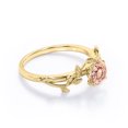 thumbnail image 4 of JeenMata 0.50 Carat Round Peach Pink Created Morganite Solitaire Engagement Ring - Nature Inspired Ring - Bohemian Ring - 18k Yellow Gold over Silver, 4 of 6
