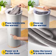 LiveFine Bucket Style 40 x 70 Towel Warmer for Oversized Bath Sheets, Gray
