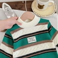 thumbnail image 5 of Mikilon Little Boys Striped Sweater Patchwork Color Round Neck Long Sleeve Knitted Tops Fall Warm Sweaters ,Size 3-7 Years, 5 of 5