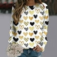 thumbnail image 2 of Valentines Womens Crewneck Sweatshirt Love Heart Graphic Hoodless Sweatshirt Long Sleeve Pullover Tops Casual Valentine's Day Sweater Tops Relaxed Fit Oversized Sweatshirts for Women, 2 of 4