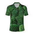 thumbnail image 2 of Daiia Natural Green Leaves Pattern Men’s Polo Shirts,Solid Deck Shirt,Classic Fit, Breathable Cotton Polo for Casual and Sport Wear-X-Large, 2 of 7
