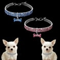 thumbnail image 4 of Methold Collar elástico de cristal ostentoso para mascotas, colgante en forma de hueso, accesorios elásticos para mascotas Suministros para perros azul METRO, 4 of 6