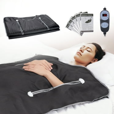 KFFKFF Detoxifying Sauna Blanket, Compact Far Infrared Home Sauna, Oxford Fabric Sauna Bag with Arm Openings & Carbon Fiber Heat Elements, Adjustable Temperature 95-176℉, Timer 5-60 Minutes