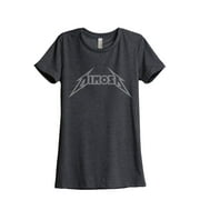 Thread Tank Mimosa (Metallica) Women's Fashion Relaxed Crewneck T-Shirt Tee Charcoal Small