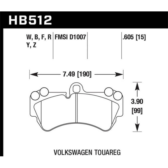 Hawk HPS Street Brake Pads Fits select: 2004 VOLKSWAGEN TOUAREG, 2008-2009 PORSCHE CAYENNE