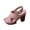 Pink, variant on Women Chunky Heel Roman Sandals Wrap Straps Imitation Wood Grain Thick Sole Plus Size Spring Summer Commute Shoes,Pink
