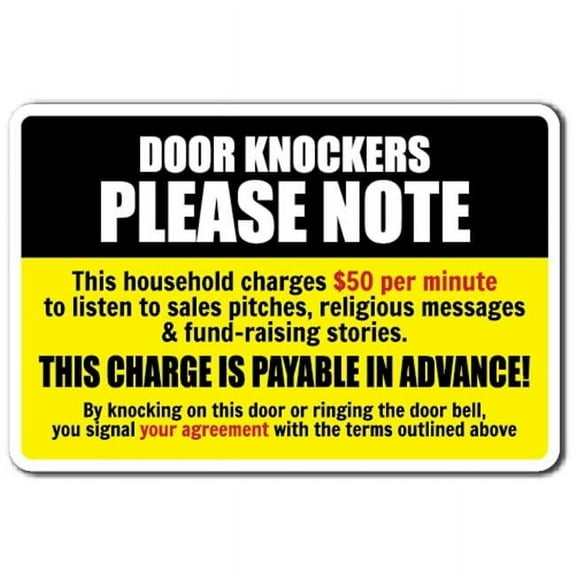 SignMission  7 x 10 in. Door Knockers Please Note Aluminum Sign