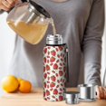 thumbnail image 4 of 20 Oz White Strawberry Plants Fruit Coffee Tumbler Double Wall Insulated Stainless Steel Water Bottle | Metal Reusable Thermoses Flask with Cup Cap | Leak & Sweat Proof with Anti-Dust Lid, 4 of 7