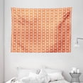 thumbnail image 1 of Floral Tapestry, Artistic Modern Tile Pattern of Flowers Petals and Dots Geometrical Simplistic, Wall Hanging for Bedroom Living Room Dorm Decor, 80W X 60L Inches, Orange White, by Ambesonne, 1 of 2